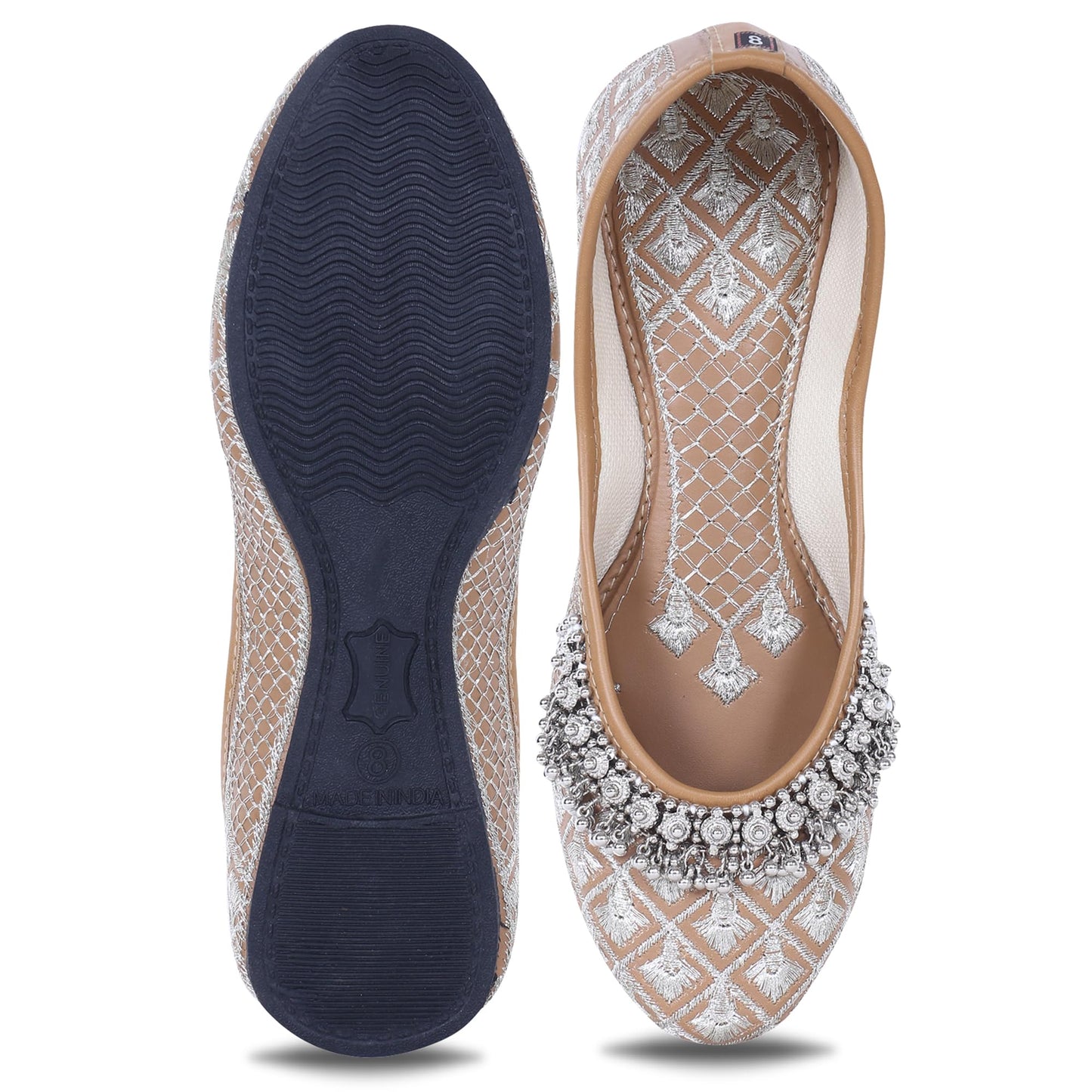 DFR Women Rajasthani Embroidered with Payal Punjabi Mojari Juti Shoe