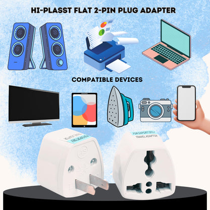 Hi-PLASST (3pcs) Type-A US Converter Plug // India to USA Universal Travel Adapter for USA, Canada, Mexico, Brazil, Philippines, Cuba, Thailand, Taiwan, Japan, Panama, etc