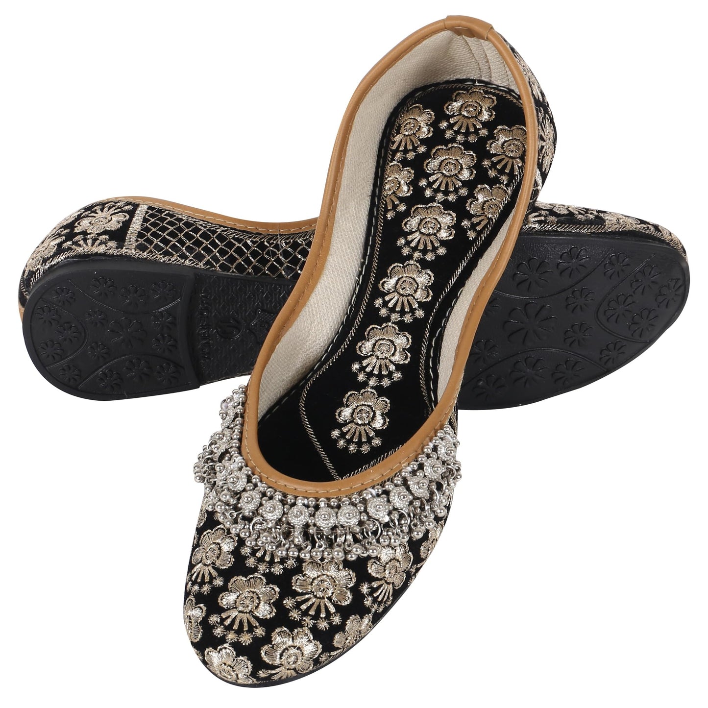 DFR Women Rajasthani Embroidered with Payal Punjabi Mojari Juti Shoe