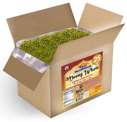 Rani Moong Whole (Ideal for cooking & sprouting, Whole Mung Beans with skin) Lentils Indian 64oz (4lbs) 1.81kg Bulk ~ All Natural | Gluten Friendly | Non-GMO | Kosher | Vegan | Indian Origin