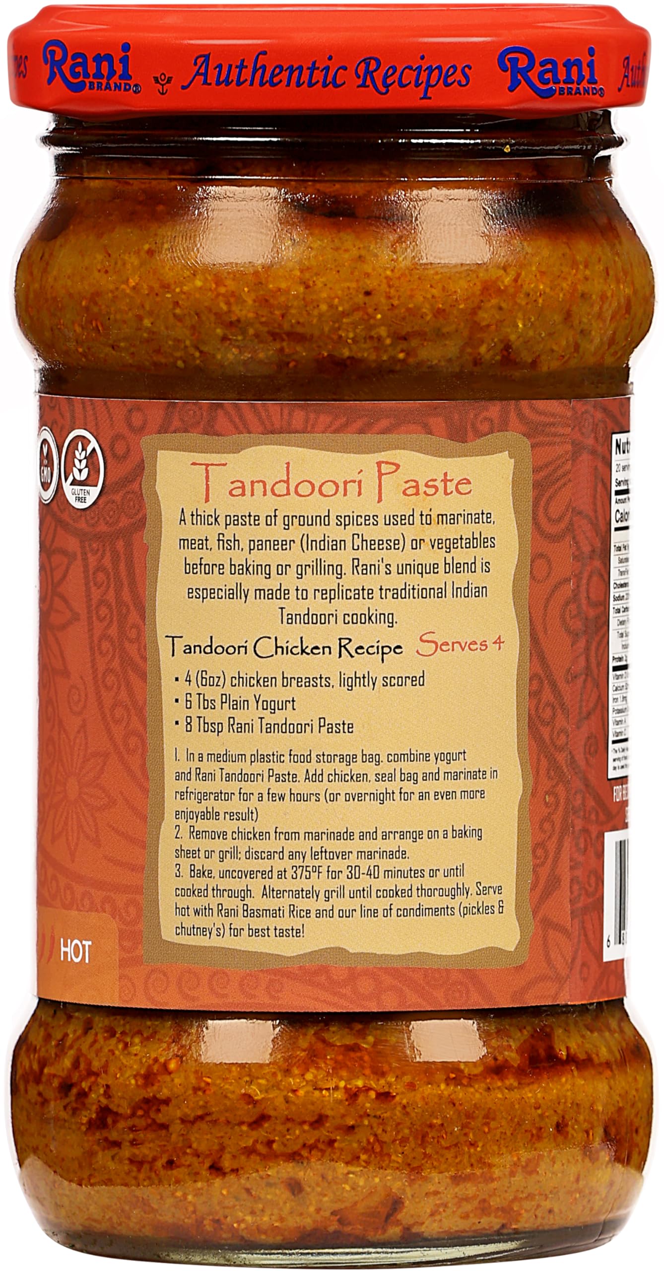 Rani Tandoori Masala (Natural, No Colors Added) Indian 11-Spice Blend 3oz (85g) PET Jar ~ Salt Free | Vegan | Gluten Friendly | NON-GMO | Kosher | Indian Origin
