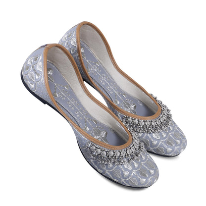 DFR Women Rajasthani Embroidered with Payal Punjabi Mojari Juti Shoe