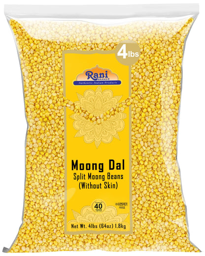 Rani Moong Whole (Ideal for cooking & sprouting, Whole Mung Beans with skin) Lentils Indian 64oz (4lbs) 1.81kg Bulk ~ All Natural | Gluten Friendly | Non-GMO | Kosher | Vegan | Indian Origin