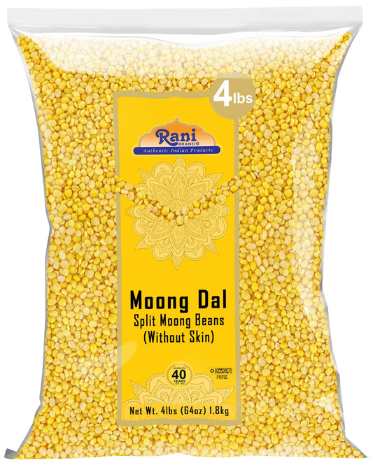 Rani Moong Whole (Ideal for cooking & sprouting, Whole Mung Beans with skin) Lentils Indian 64oz (4lbs) 1.81kg Bulk ~ All Natural | Gluten Friendly | Non-GMO | Kosher | Vegan | Indian Origin