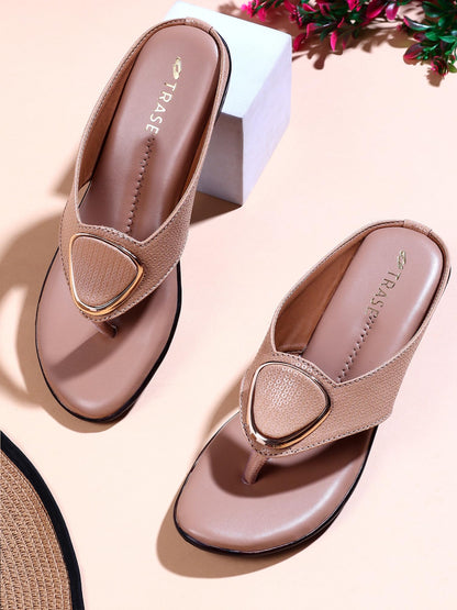 TRASE Women's Fashion Sandal | Faux Leather, Comfortable & Stylish Wedges | Ideal for Casual & Formal Occasions 2 inches heel