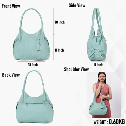 Fostelo Women's Vegan Leather Style Diva Handbag Shoulder Hobo Bag Ladies Purse (Large)