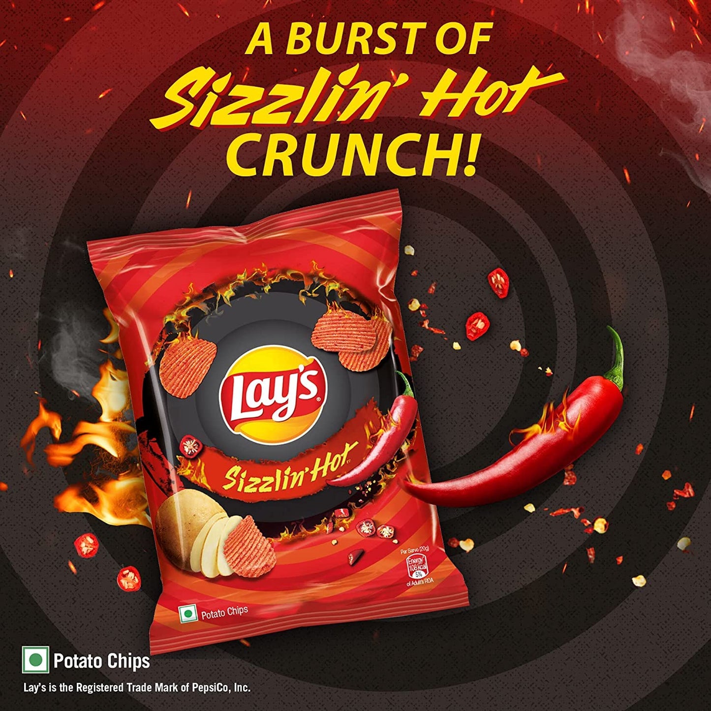 Lay's Potato Chips, India's Magic Masala Flavour, Crunchy Chips & Snacks 3 PACK