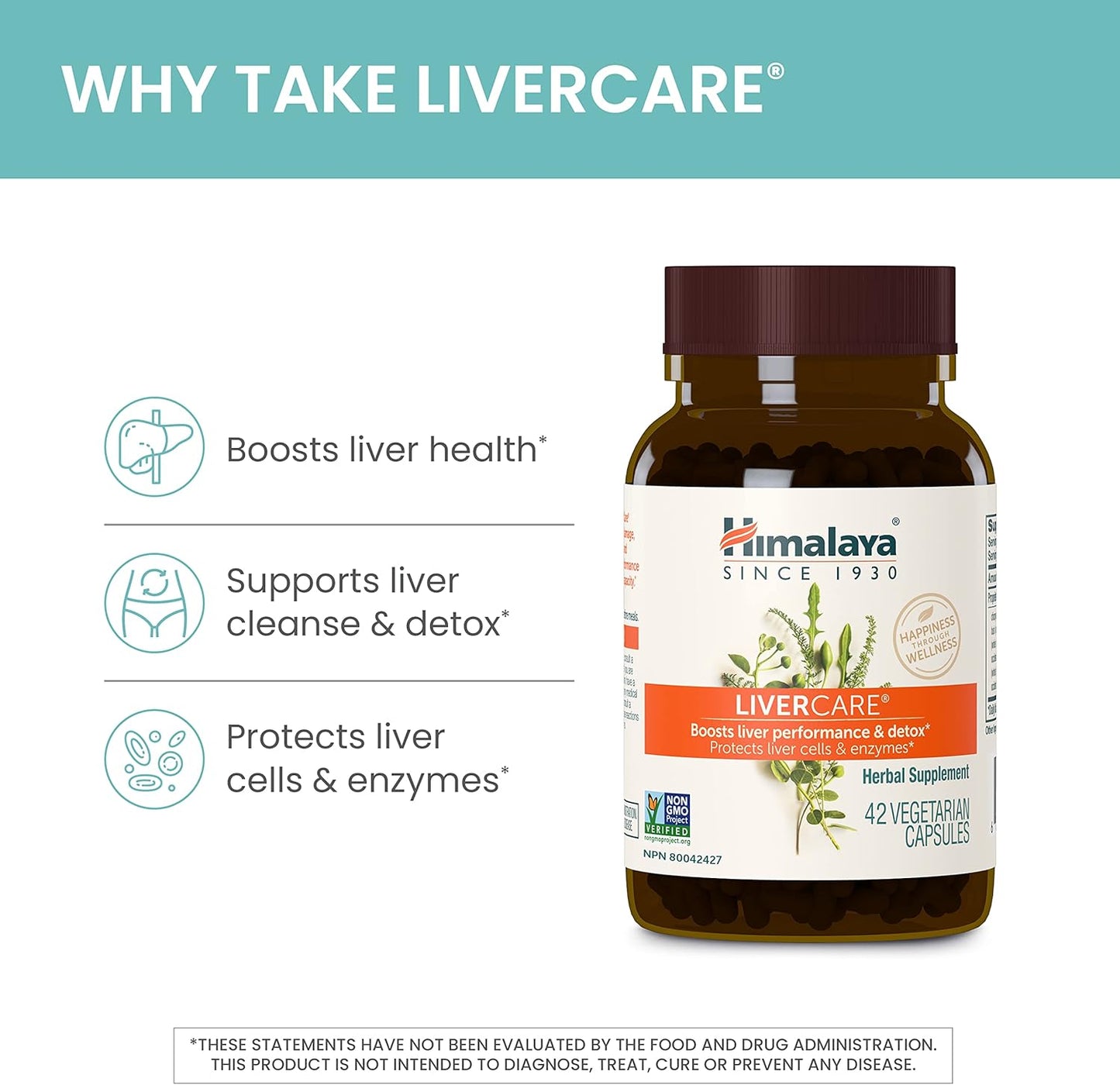Himalaya LiverCare, Liver Cleanse and Detox, Herbal Supplement for Liver Support, Enhances The Detoxification Process, Liver Cleanse Formula, 375 mg, 180 Capsules, 90 Day Supply
