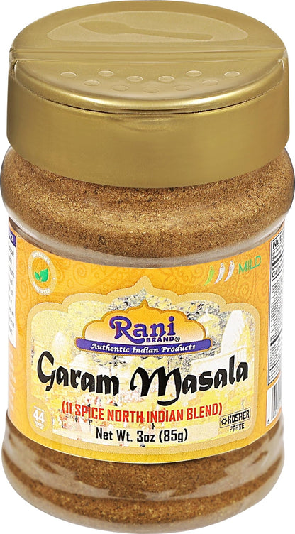 Rani Garam Masala Indian 11-Spice Blend 3oz (85g) PET Jar ~ All Natural, Salt-Free | Vegan | No Colors | Gluten Friendly | NON-GMO | Kosher | Indian Origin