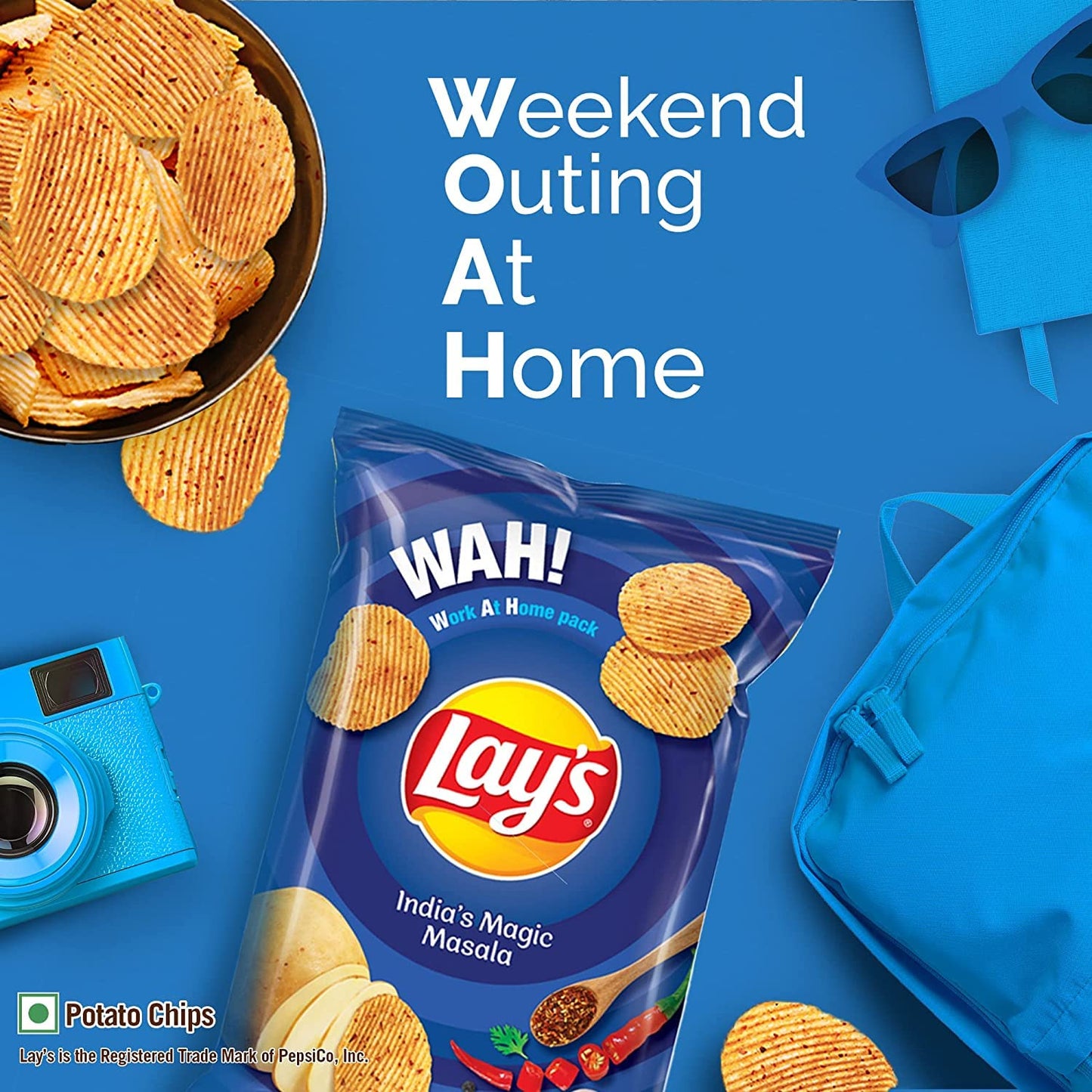 Lay's Potato Chips, India's Magic Masala Flavour, Crunchy Chips & Snacks 3 PACK