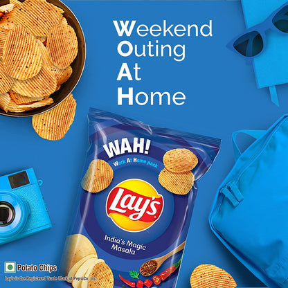 Lay's Potato Chips, India's Magic Masala Flavour, Crunchy Chips & Snacks 3 PACK