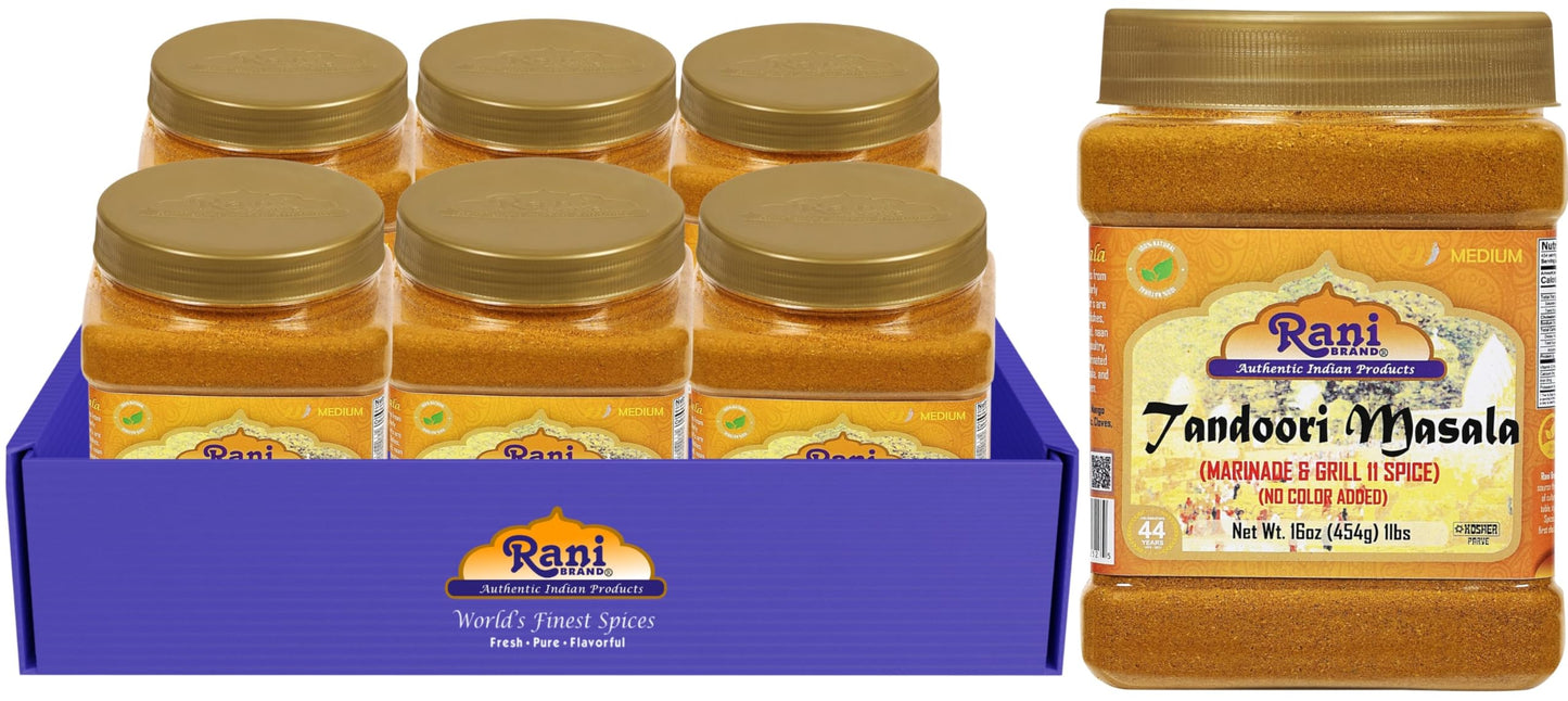 Rani Tandoori Masala (Natural, No Colors Added) Indian 11-Spice Blend 3oz (85g) PET Jar ~ Salt Free | Vegan | Gluten Friendly | NON-GMO | Kosher | Indian Origin