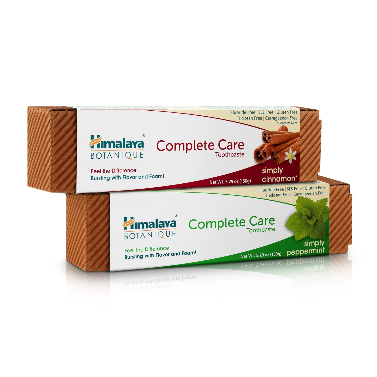 Himalaya Botanique Complete Care Toothpaste, Herbal, Mint Flavor, Fights Plaque, Freshens Breath, Fluoride Free, No Artificial Flavors, SLS Free, Cruelty Free, Foaming, 5.29 Oz, 4 Pack