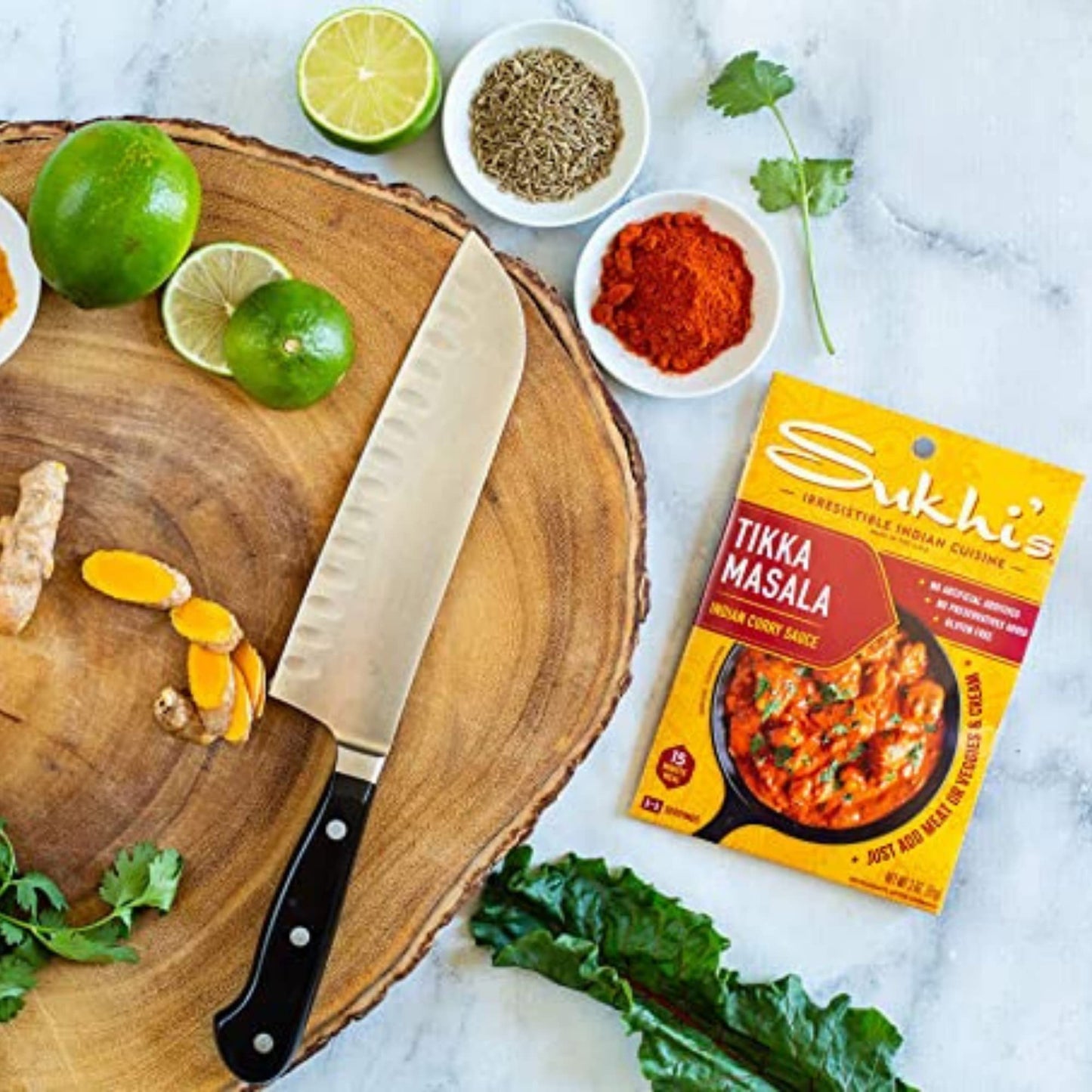 Sukhi's Indian Curry Paste - Chicken Tikka Masala Sauce 3oz (Pack of 6) 84 Servings - Gluten Free Food Indian Curry Sauce with Indian Spices