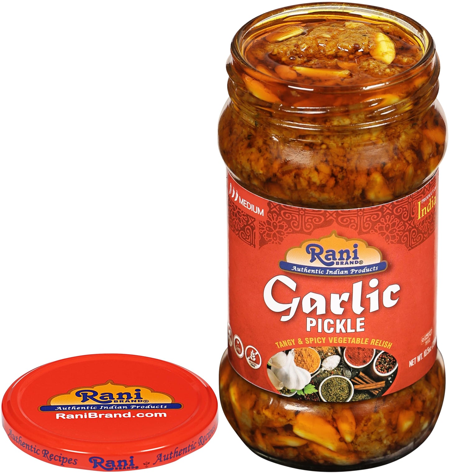 Rani Lime Pickle Hot (Achar, Spicy Indian Relish) 10.5oz (300g) Glass Jar ~ Vegan | Gluten Free | NON-GMO | No Colors | Popular Indian Condiment, Indian Origin
