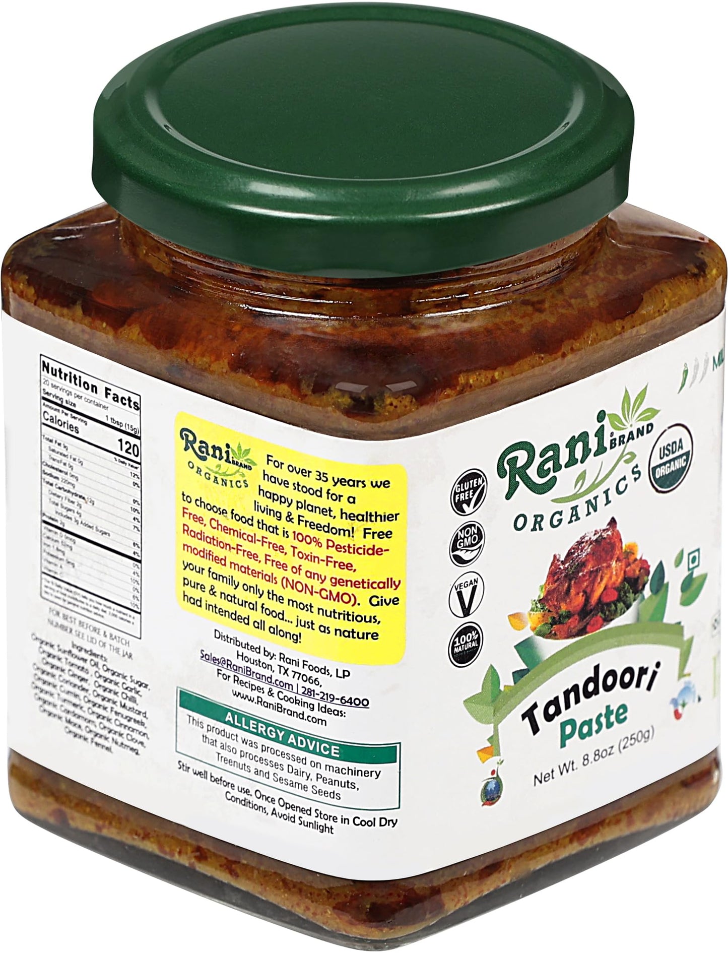 Rani Tandoori Masala (Natural, No Colors Added) Indian 11-Spice Blend 3oz (85g) PET Jar ~ Salt Free | Vegan | Gluten Friendly | NON-GMO | Kosher | Indian Origin