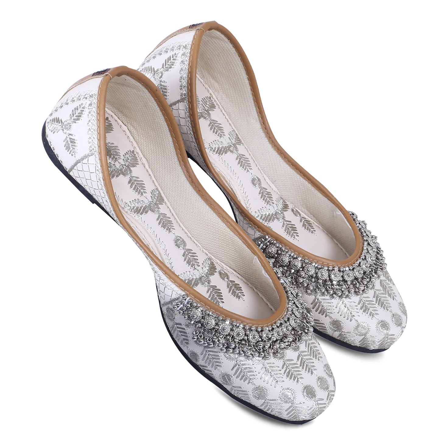 DFR Women Rajasthani Embroidered with Payal Punjabi Mojari Juti Shoe