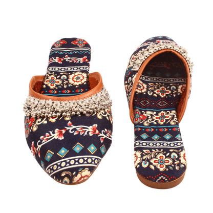 Babbotty Women's Multicolor Jaipuri Rajasthani Mules Juttis | Japuri Rajasthani Slippers | Casual Fancy Slippers l Ethnic Flats Juti