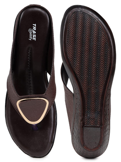 TRASE Women's Fashion Sandal | Faux Leather, Comfortable & Stylish Wedges | Ideal for Casual & Formal Occasions 2 inches heel