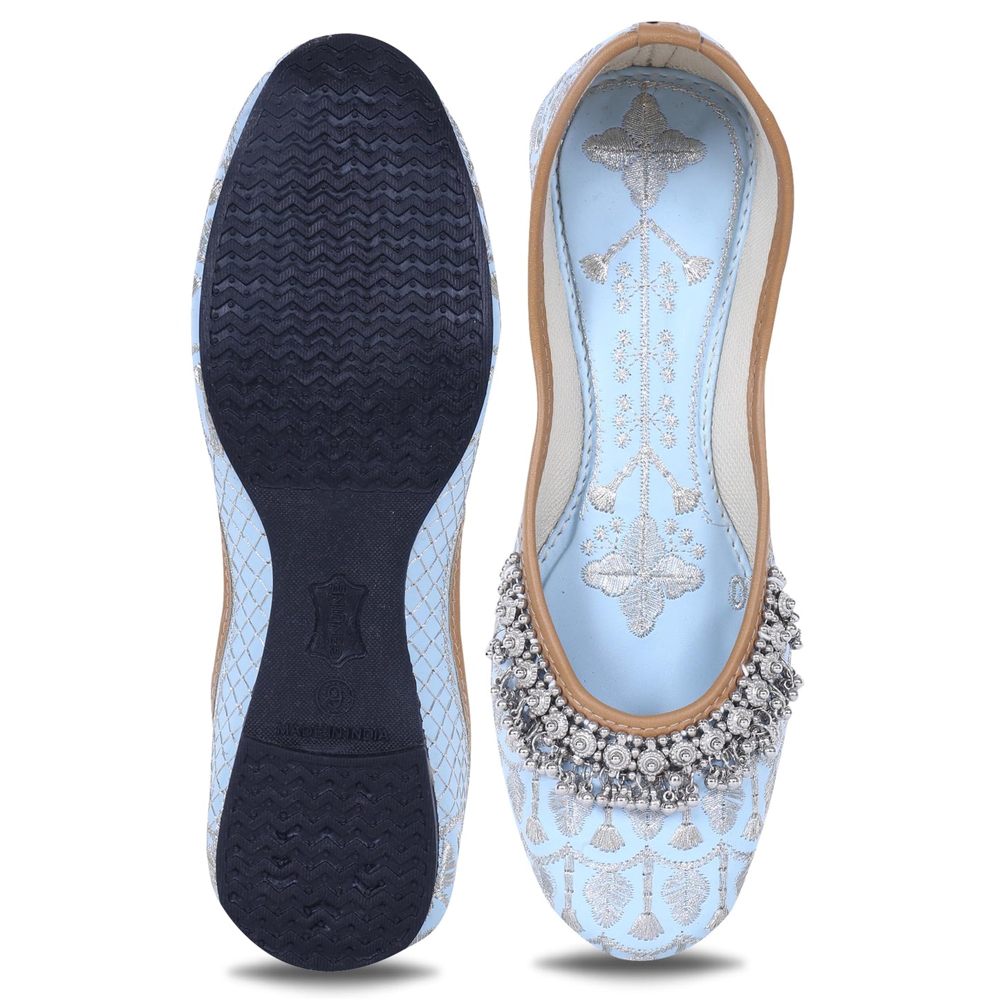 DFR Women Rajasthani Embroidered with Payal Punjabi Mojari Juti Shoe