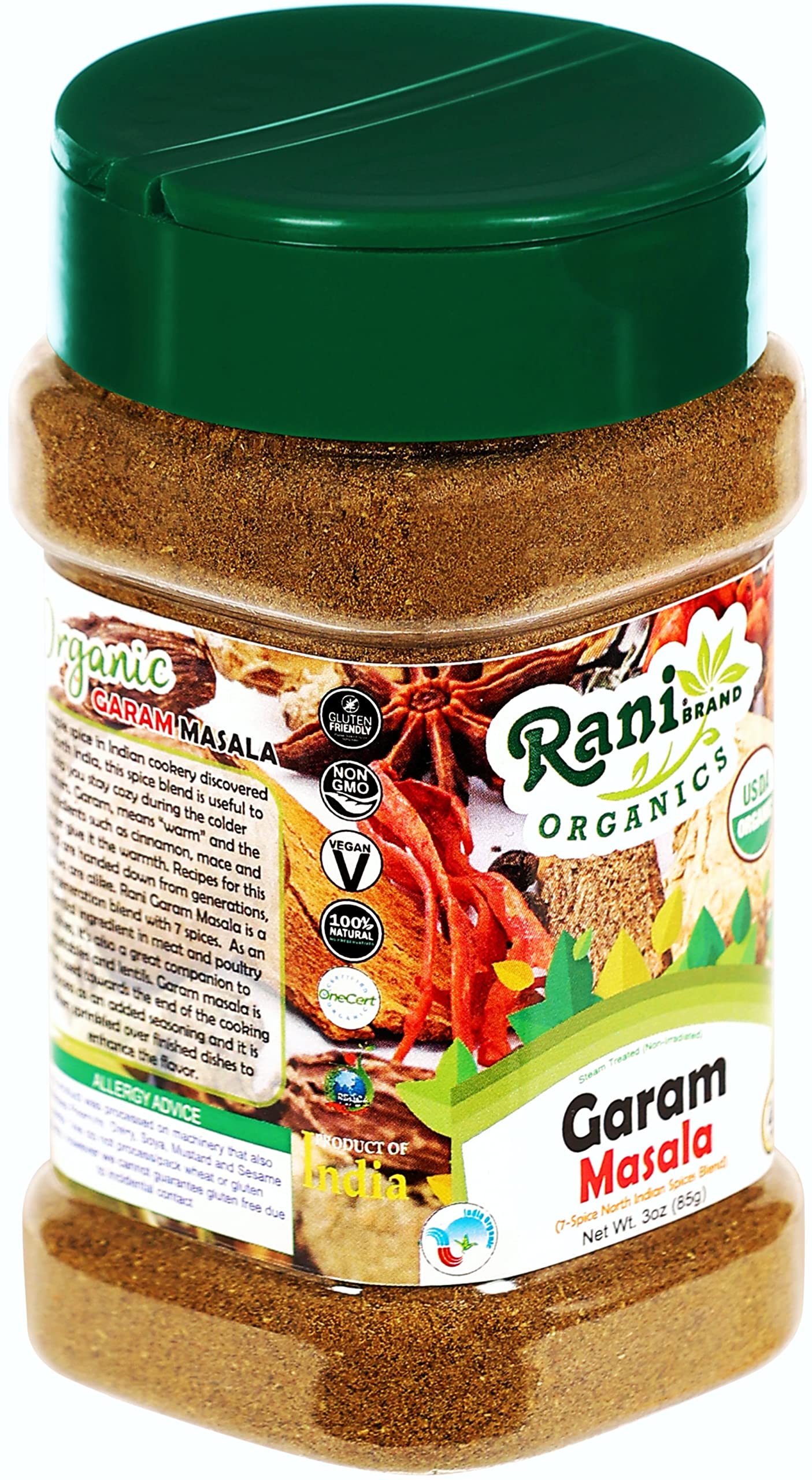 Rani Garam Masala Indian 11-Spice Blend 3oz (85g) PET Jar ~ All Natural, Salt-Free | Vegan | No Colors | Gluten Friendly | NON-GMO | Kosher | Indian Origin
