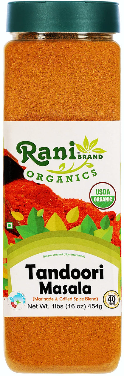 Rani Tandoori Masala (Natural, No Colors Added) Indian 11-Spice Blend 3oz (85g) PET Jar ~ Salt Free | Vegan | Gluten Friendly | NON-GMO | Kosher | Indian Origin