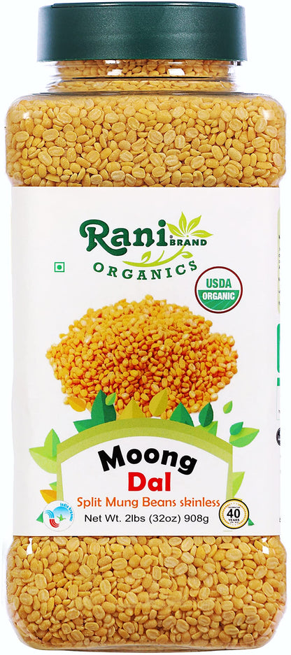 Rani Moong Whole (Ideal for cooking & sprouting, Whole Mung Beans with skin) Lentils Indian 64oz (4lbs) 1.81kg Bulk ~ All Natural | Gluten Friendly | Non-GMO | Kosher | Vegan | Indian Origin