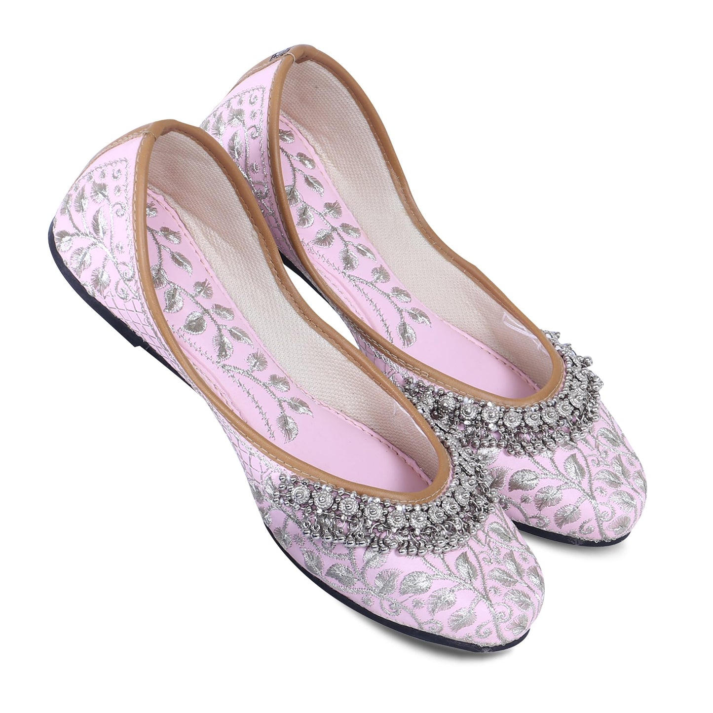 DFR Women Rajasthani Embroidered with Payal Punjabi Mojari Juti Shoe