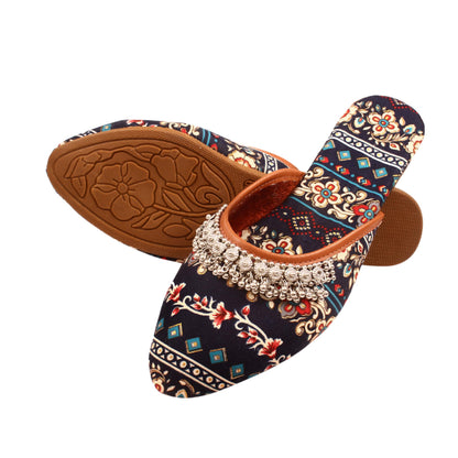 Babbotty Women's Multicolor Jaipuri Rajasthani Mules Juttis | Japuri Rajasthani Slippers | Casual Fancy Slippers l Ethnic Flats Juti