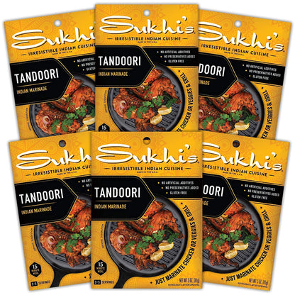 Sukhi's Indian Curry Paste - Chicken Tikka Masala Sauce 3oz (Pack of 6) 84 Servings - Gluten Free Food Indian Curry Sauce with Indian Spices