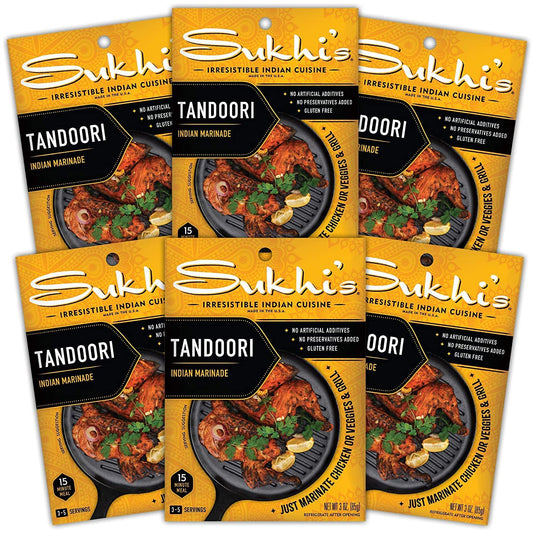 Sukhi's Indian Curry Paste - Chicken Tikka Masala Sauce 3oz (Pack of 6) 84 Servings - Gluten Free Food Indian Curry Sauce with Indian Spices