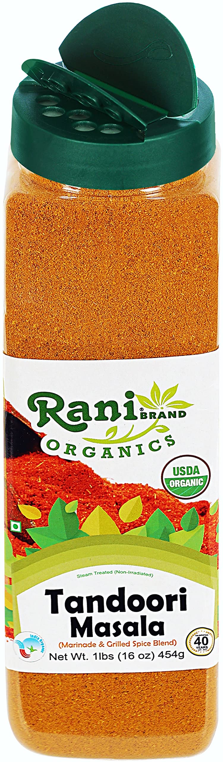 Rani Tandoori Masala (Natural, No Colors Added) Indian 11-Spice Blend 3oz (85g) PET Jar ~ Salt Free | Vegan | Gluten Friendly | NON-GMO | Kosher | Indian Origin