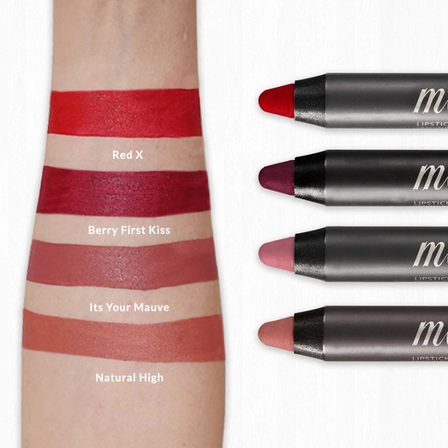 VASANTI Matte Crush Lipstick Pencil – Rosy Pout Medium Pink Brown – Soft, Velvety Matte Finish, Waterproof, Smooth Application – Natural, Vegan, Paraben-Free Lip Color