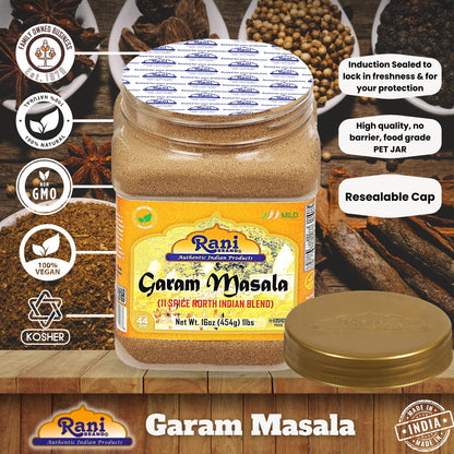 Rani Garam Masala Indian 11-Spice Blend 3oz (85g) PET Jar ~ All Natural, Salt-Free | Vegan | No Colors | Gluten Friendly | NON-GMO | Kosher | Indian Origin
