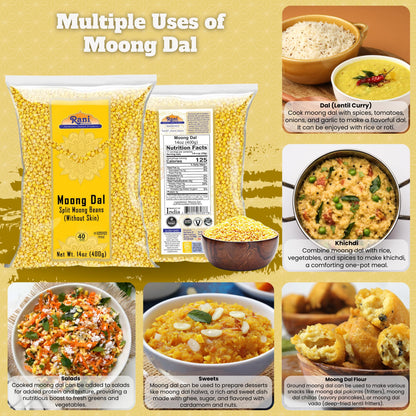 Rani Moong Whole (Ideal for cooking & sprouting, Whole Mung Beans with skin) Lentils Indian 64oz (4lbs) 1.81kg Bulk ~ All Natural | Gluten Friendly | Non-GMO | Kosher | Vegan | Indian Origin