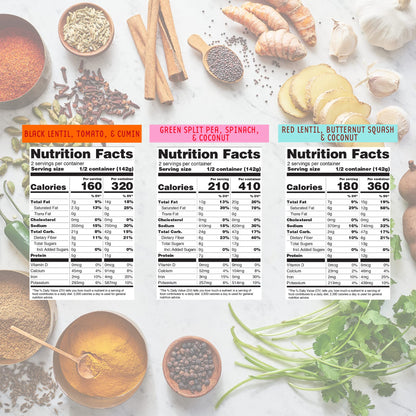 Maya Kaimal Foods - Organic Indian Everyday Dal - 6 pack variety of 10oz Ready to Eat Meals - Fully Cooked - Vegan - Kosher - Microwavable - made from Lentils, Beans, Squash, Coconut, Peas