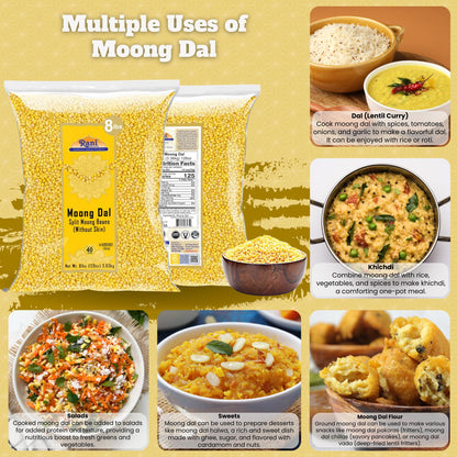 Rani Moong Whole (Ideal for cooking & sprouting, Whole Mung Beans with skin) Lentils Indian 64oz (4lbs) 1.81kg Bulk ~ All Natural | Gluten Friendly | Non-GMO | Kosher | Vegan | Indian Origin