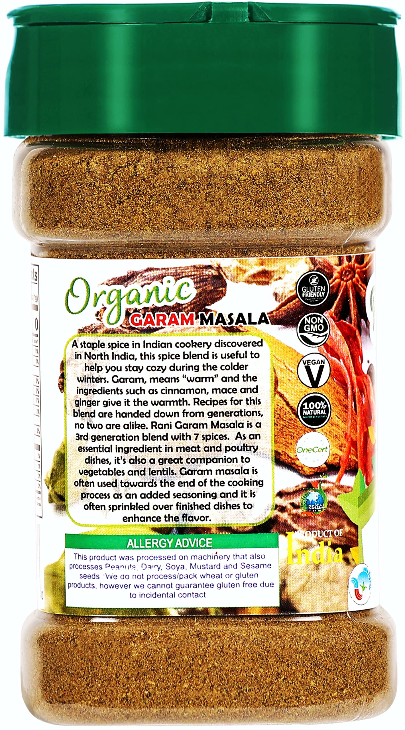 Rani Garam Masala Indian 11-Spice Blend 3oz (85g) PET Jar ~ All Natural, Salt-Free | Vegan | No Colors | Gluten Friendly | NON-GMO | Kosher | Indian Origin