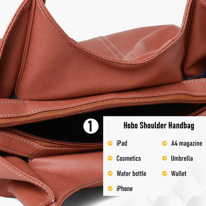 Fostelo Women's Vegan Leather Style Diva Handbag Shoulder Hobo Bag Ladies Purse (Large)