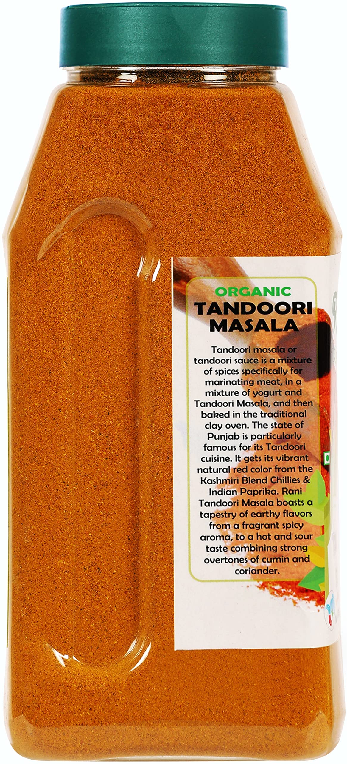 Rani Tandoori Masala (Natural, No Colors Added) Indian 11-Spice Blend 3oz (85g) PET Jar ~ Salt Free | Vegan | Gluten Friendly | NON-GMO | Kosher | Indian Origin
