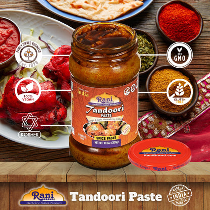 Rani Tandoori Masala (Natural, No Colors Added) Indian 11-Spice Blend 3oz (85g) PET Jar ~ Salt Free | Vegan | Gluten Friendly | NON-GMO | Kosher | Indian Origin