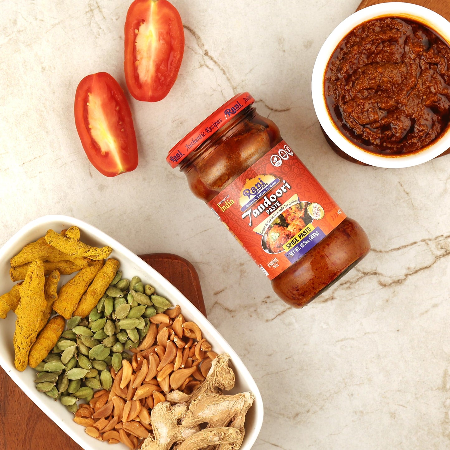 Rani Tandoori Masala (Natural, No Colors Added) Indian 11-Spice Blend 3oz (85g) PET Jar ~ Salt Free | Vegan | Gluten Friendly | NON-GMO | Kosher | Indian Origin