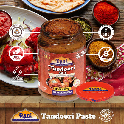 Rani Tandoori Masala (Natural, No Colors Added) Indian 11-Spice Blend 3oz (85g) PET Jar ~ Salt Free | Vegan | Gluten Friendly | NON-GMO | Kosher | Indian Origin