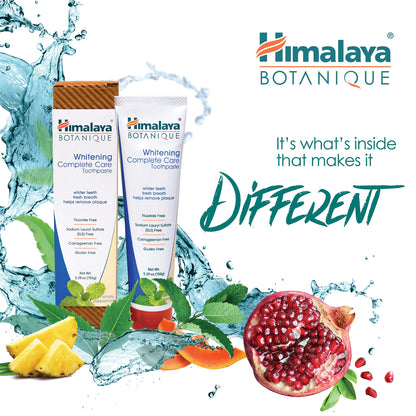 Himalaya Botanique Whitening Complete Care Toothpaste, Teeth Whitening, Fights Plaque, Fluoride Free, No Artificial Flavors, SLS Free, Cruelty Free, Foaming, Simply Mint Flavor, 5.29 Oz, 2 Pack