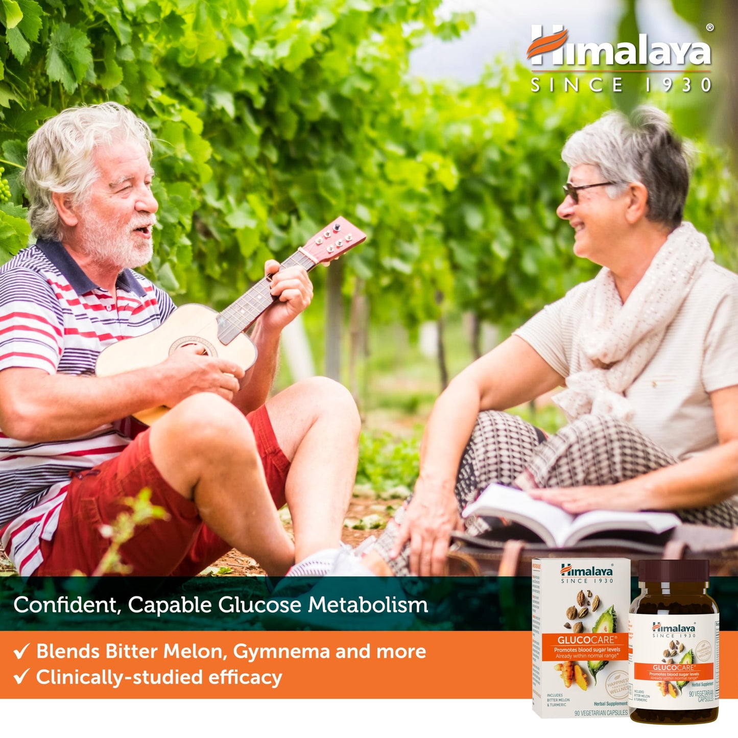 Himalaya GlucoCare, 45 Day Supply - Herbal Glucose Metabolism and Pancreatic Support with Triphala, Turmeric, Bitter Melon, and Gymnema - Vegan, Non-GMO, Gluten Free, 90 Capsules