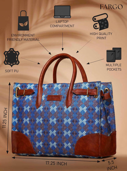 Fargo Canvas Laptop Handbag For Women - Stylish & Durable Tote Bag, Fits 15-Inch Laptop