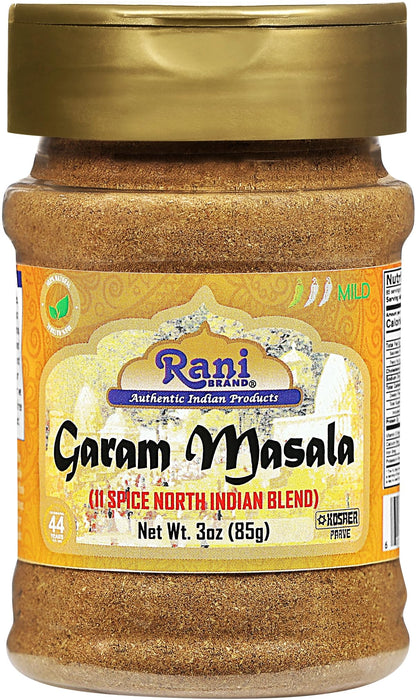 Rani Garam Masala Indian 11-Spice Blend 3oz (85g) PET Jar ~ All Natural, Salt-Free | Vegan | No Colors | Gluten Friendly | NON-GMO | Kosher | Indian Origin