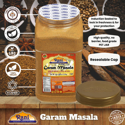 Rani Garam Masala Indian 11-Spice Blend 3oz (85g) PET Jar ~ All Natural, Salt-Free | Vegan | No Colors | Gluten Friendly | NON-GMO | Kosher | Indian Origin