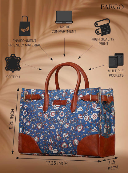 Fargo Canvas Laptop Handbag For Women - Stylish & Durable Tote Bag, Fits 15-Inch Laptop