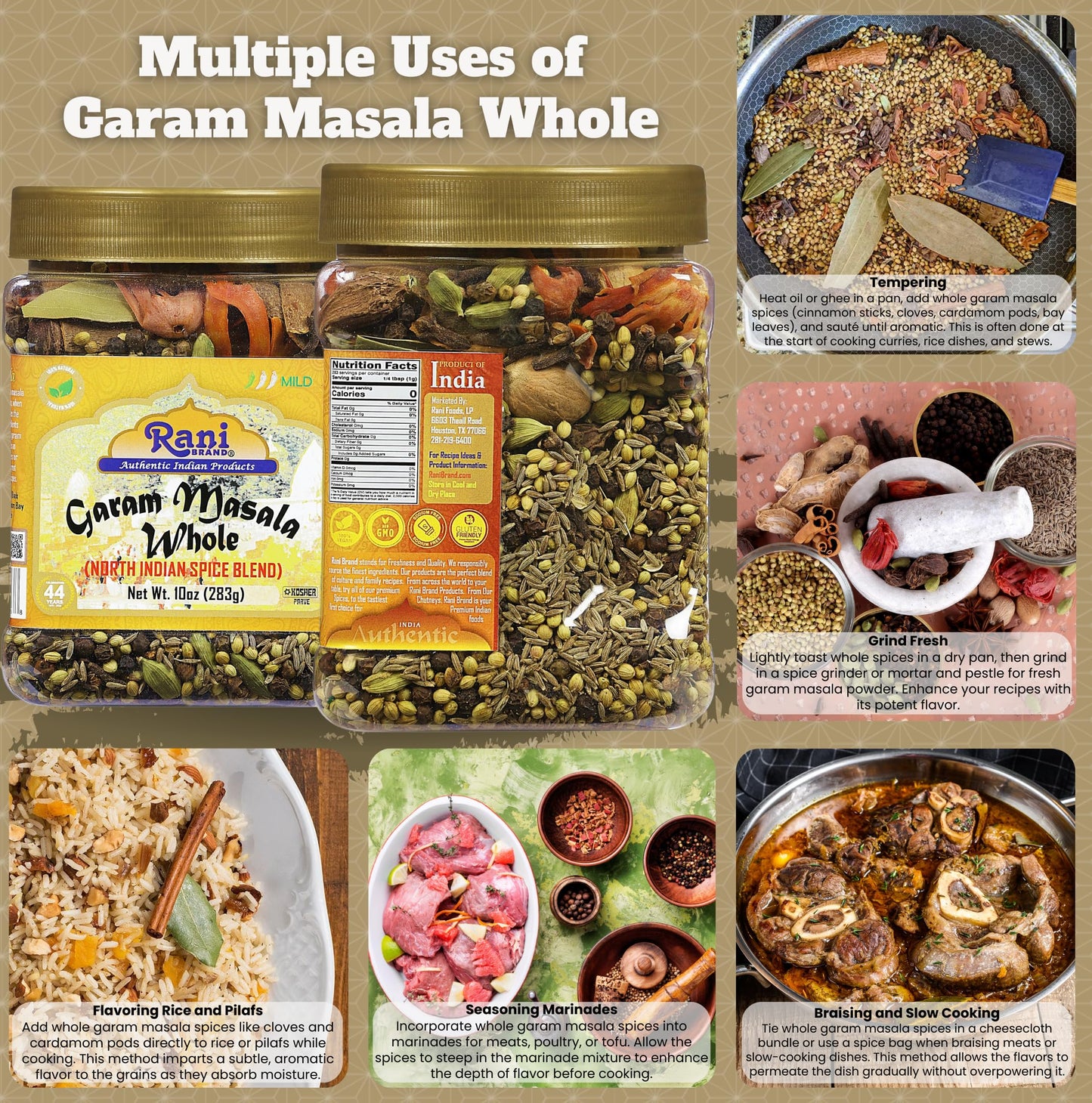 Rani Garam Masala Indian 11-Spice Blend 3oz (85g) PET Jar ~ All Natural, Salt-Free | Vegan | No Colors | Gluten Friendly | NON-GMO | Kosher | Indian Origin